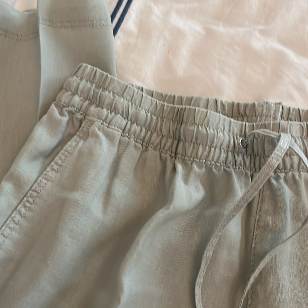 H&M Linen Joggers in Light Sage Green - Picture 2 of 4